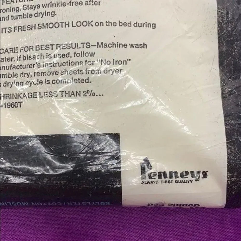 Vintage New Penn Prest Penneys‎ Fashion Manor Percale Double Flat Sheet White